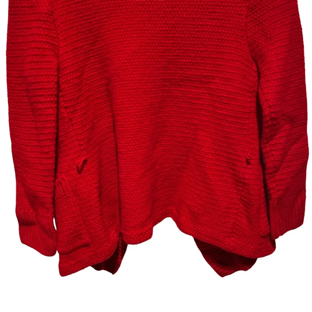 ST. John Red Open Front Knit Cardigan Size Small - Picture 9 of 14